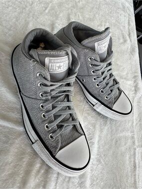 Converse All Star High-Top Sneakers in Gray and White